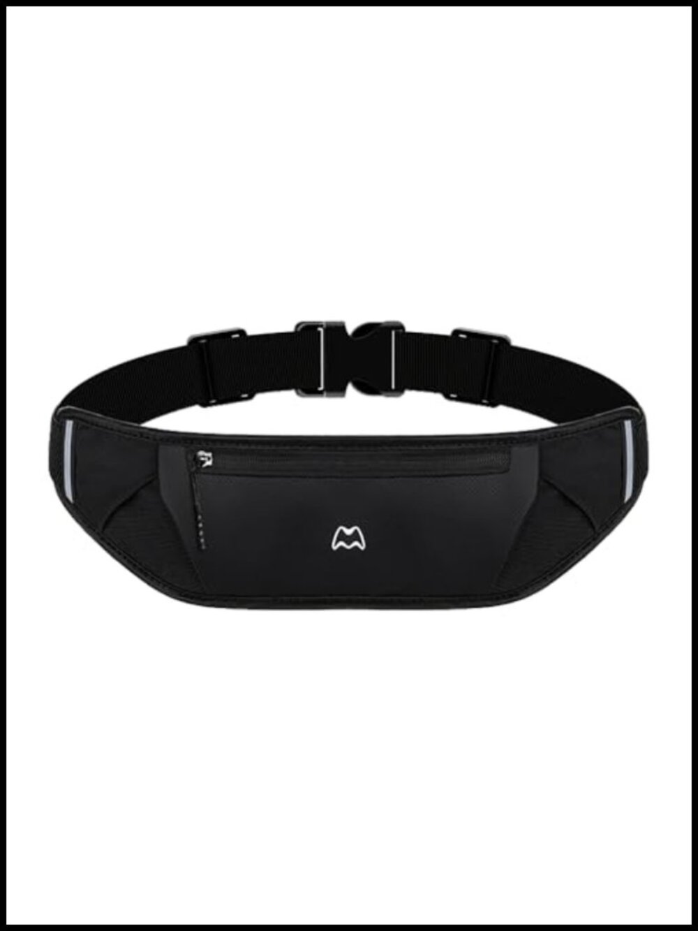 Reflective Running Belt Waist Pack Nylon 2 Pocket Adjustable Travel